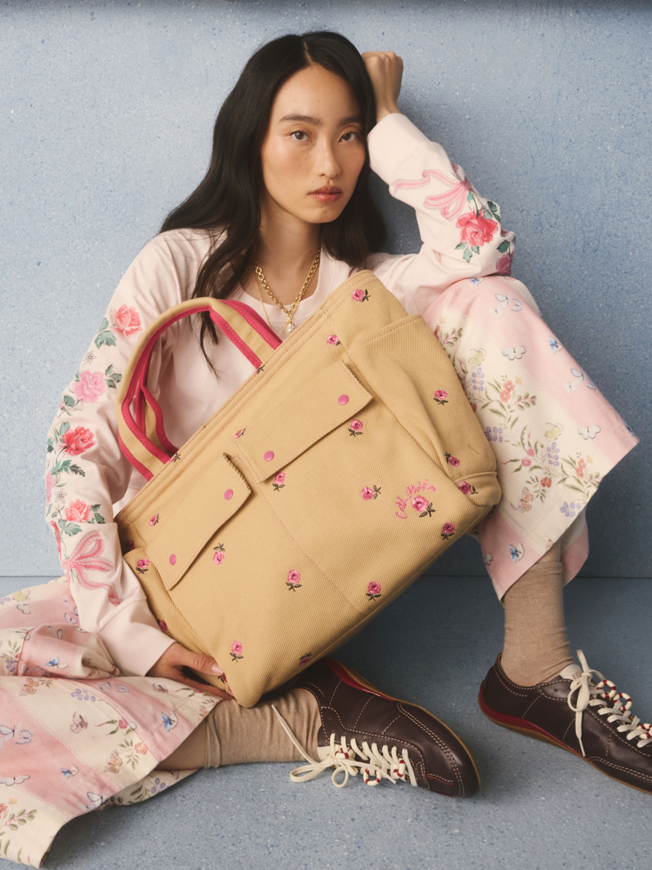 Rose Spaced 棉質托特包
