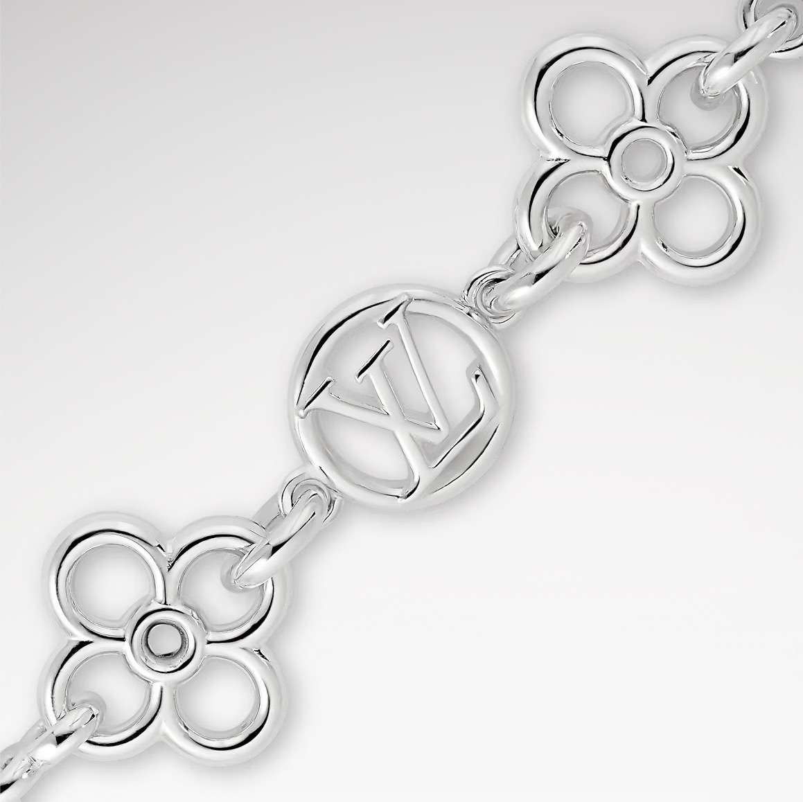 Louis Vuitton LV Charms Silver 銀色花花 吊墜 手鏈