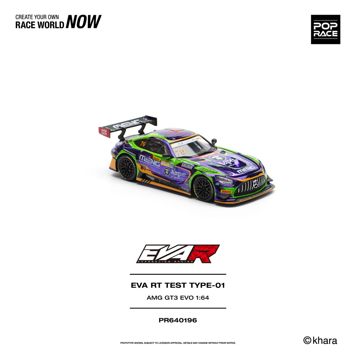 [預訂] Pop Race Eva RT Test Type -01 AMG GT3 EVO 澳門格蘭披治大賽車 2023