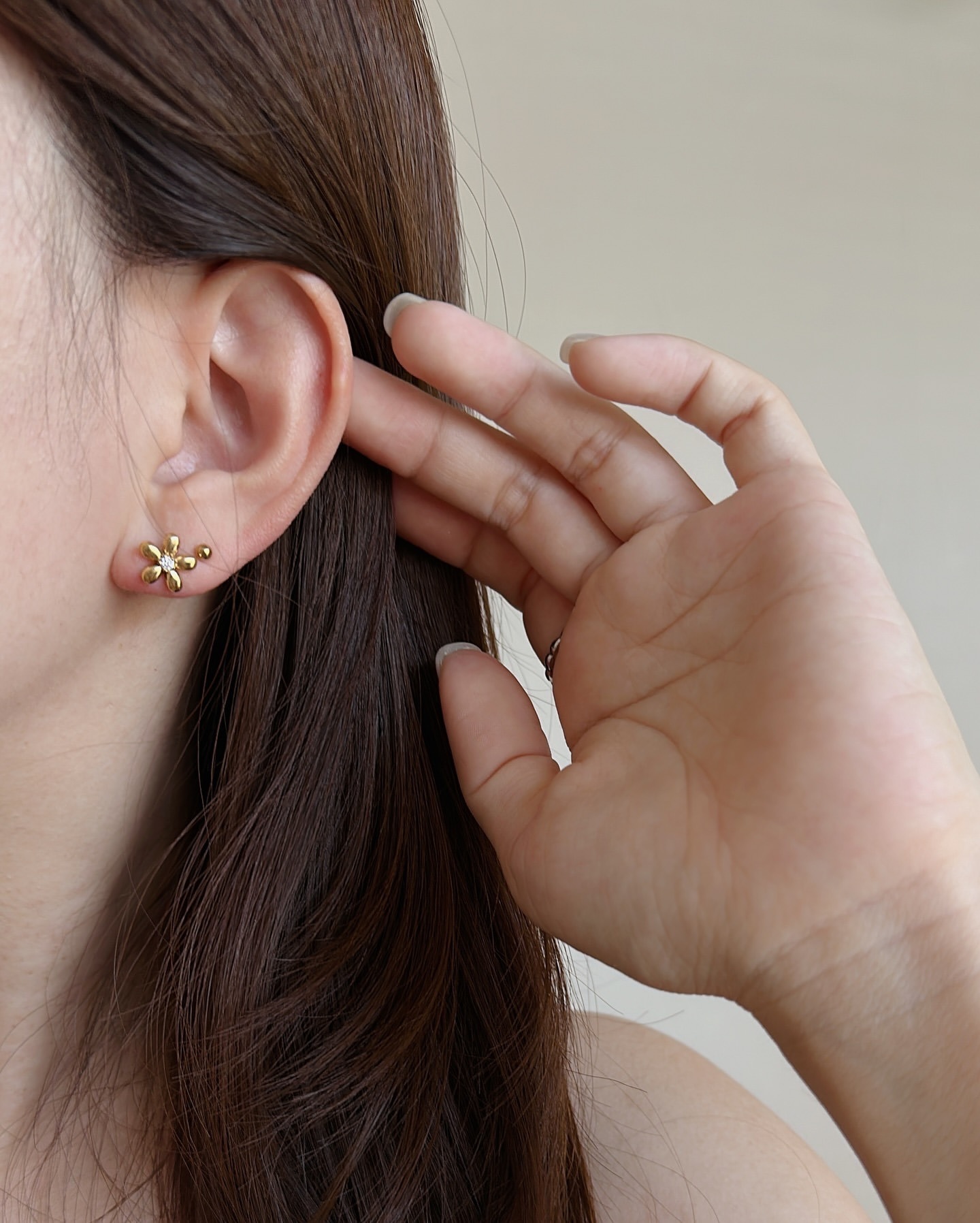 SS gold flower pierce