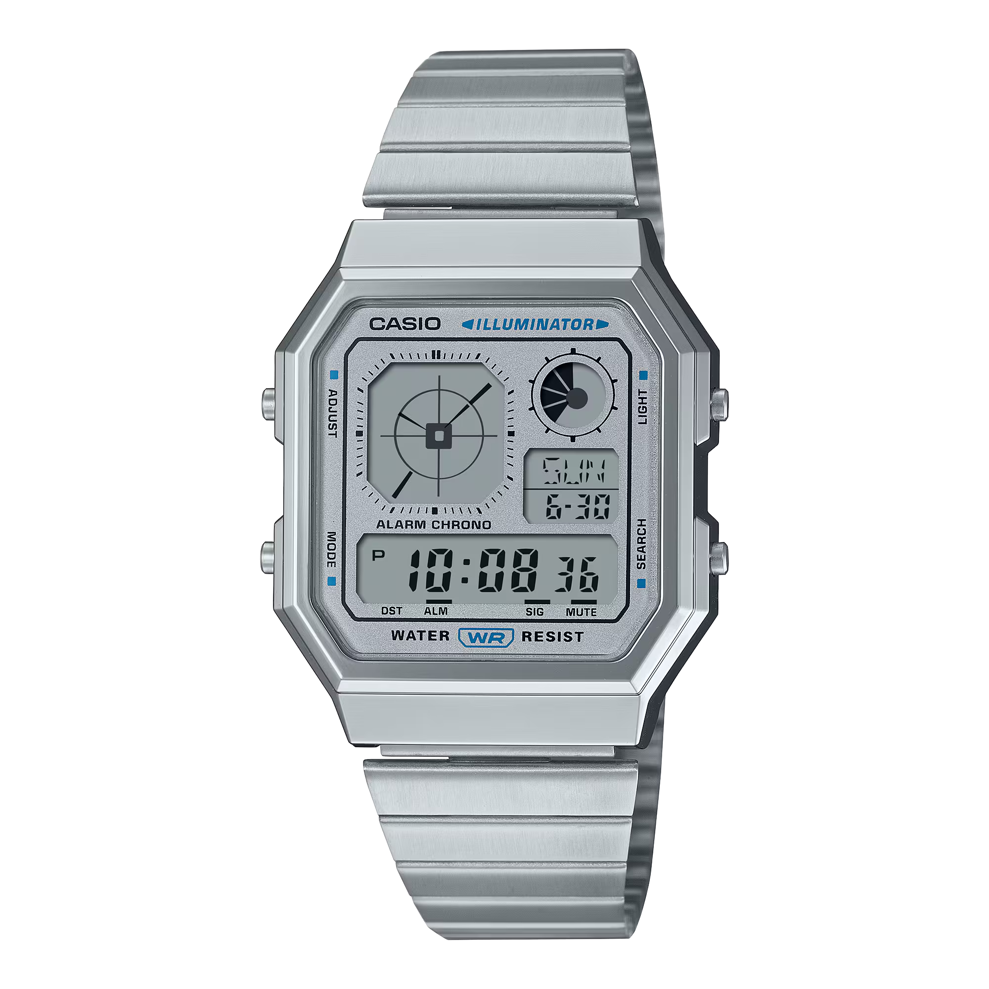 【CASIO 卡西歐】A130WE-7A 復古經典 方形金屬  電子 手錶