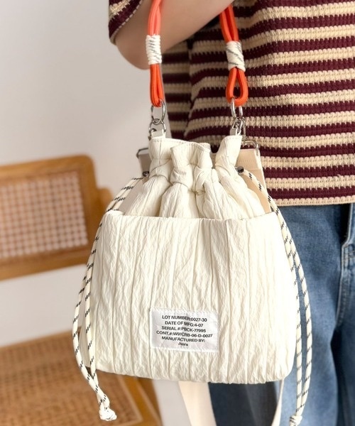 JaVa / 2-way color-block drawstring shoulder bag