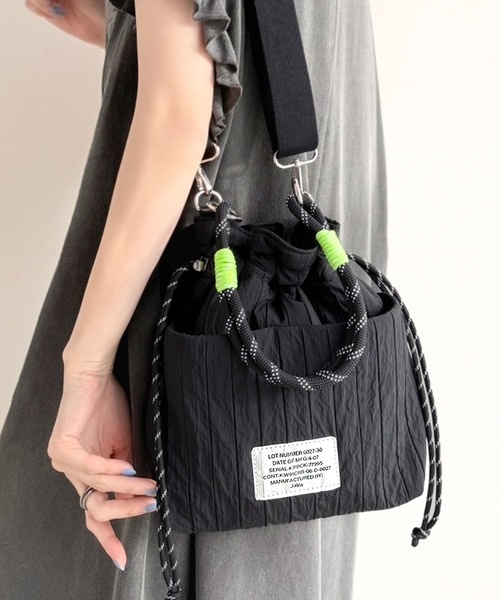 JaVa / 2-way color-block drawstring shoulder bag