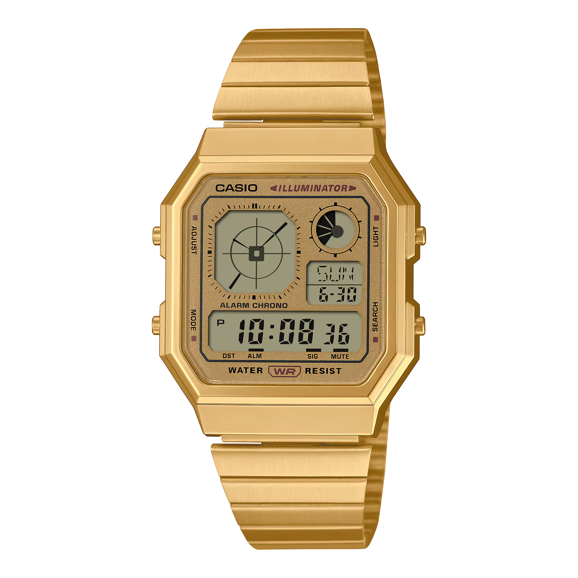 【CASIO 卡西歐】A130WEG-9A 復古經典 方形金屬  電子 手錶