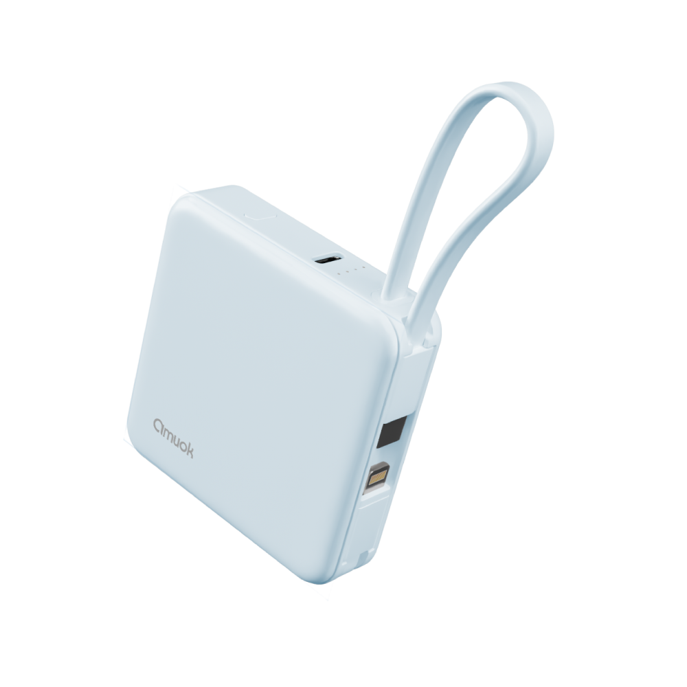 【amuok】Cube迷你雙線行動電源 - 藍色