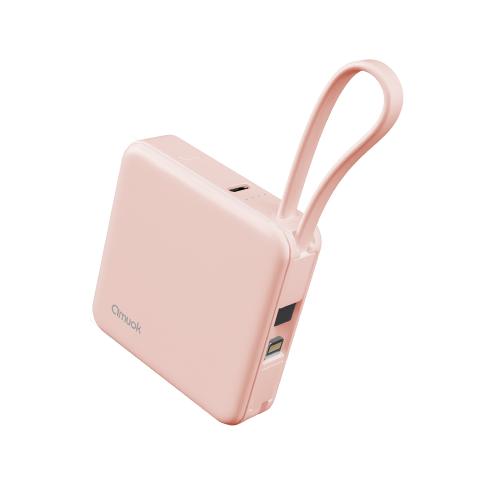 【amuok】Cube迷你雙線行動電源 - 粉色