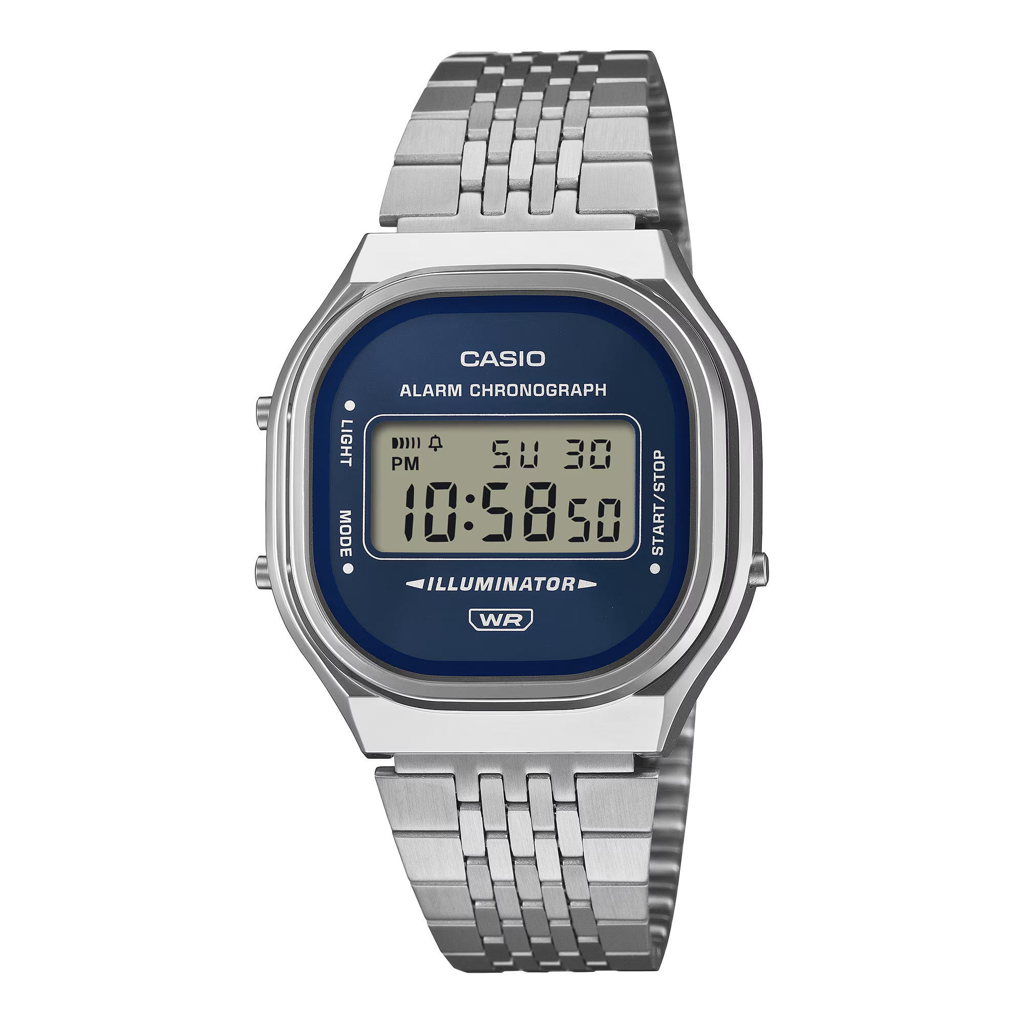 【CASIO 卡西歐】A140WE-2A 復古經典 微方形金屬  銀色 電子 手錶