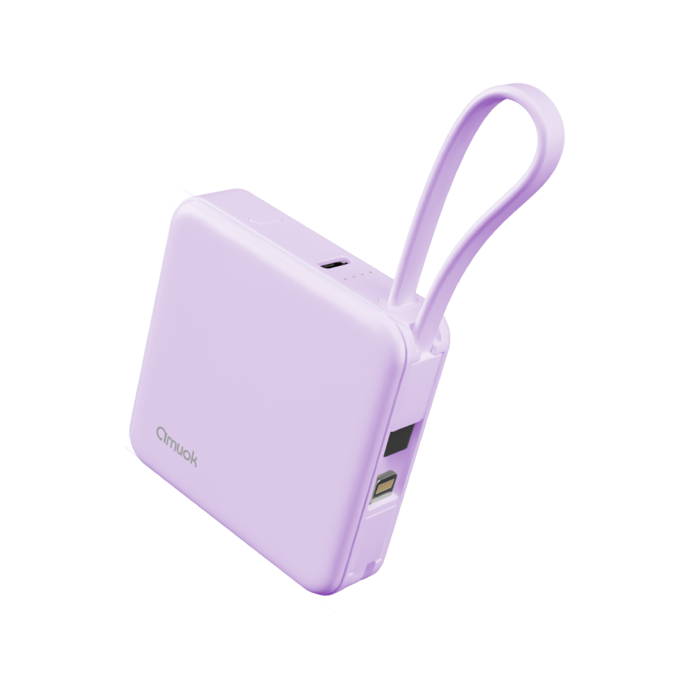 【amuok】Cube迷你雙線行動電源 - 紫色