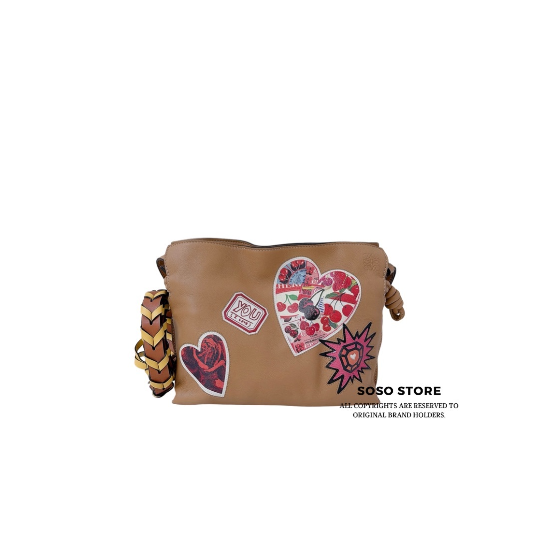 LOEWE Flamenco Clutch - Amber Brown / SHW & GHW