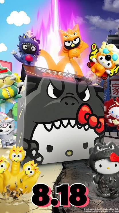 McDonald’s Hello Kitty X Godzilla Happy Meal 麥當勞 哥吉拉 聯名 快樂兒童餐玩具
