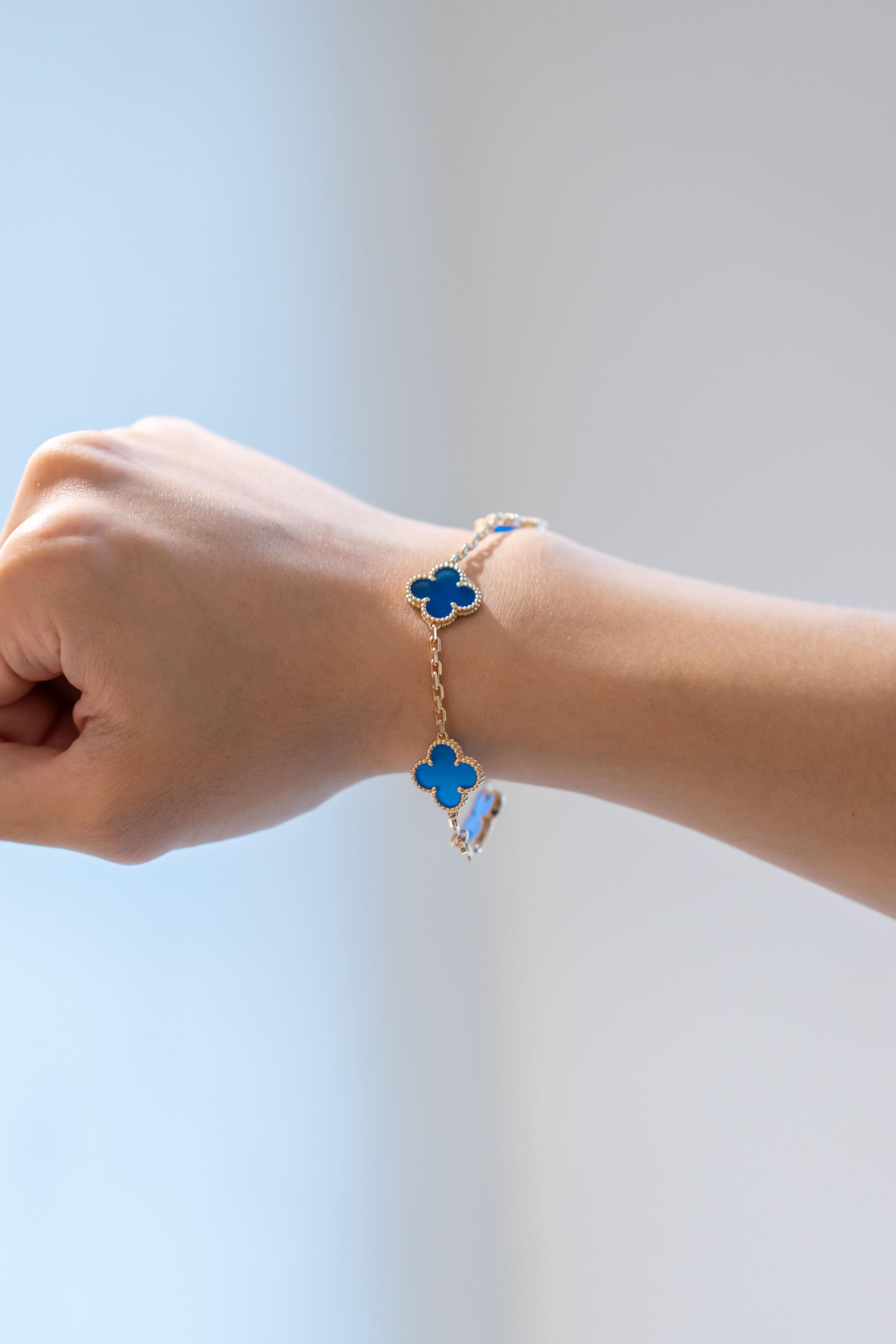 Van Cleef & Arpels vca Vintage Alhambra bracelet 藍瑪瑙五花四葉草手鏈