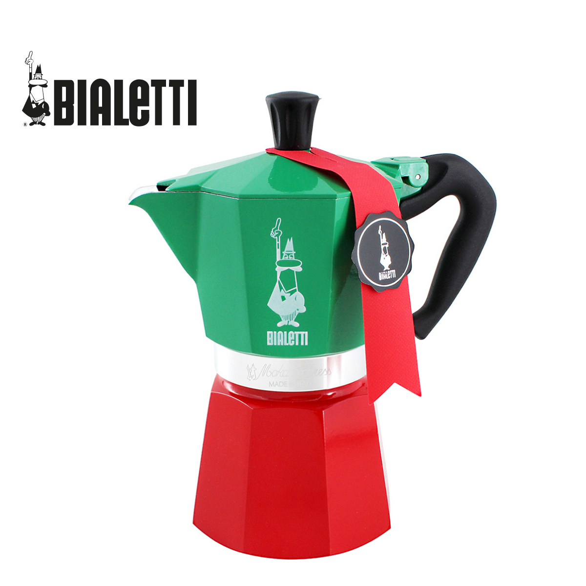 意大利 BIALETTI TRICOLOR三色旗系列 6杯裝鋁質摩卡咖啡壺 -0005323