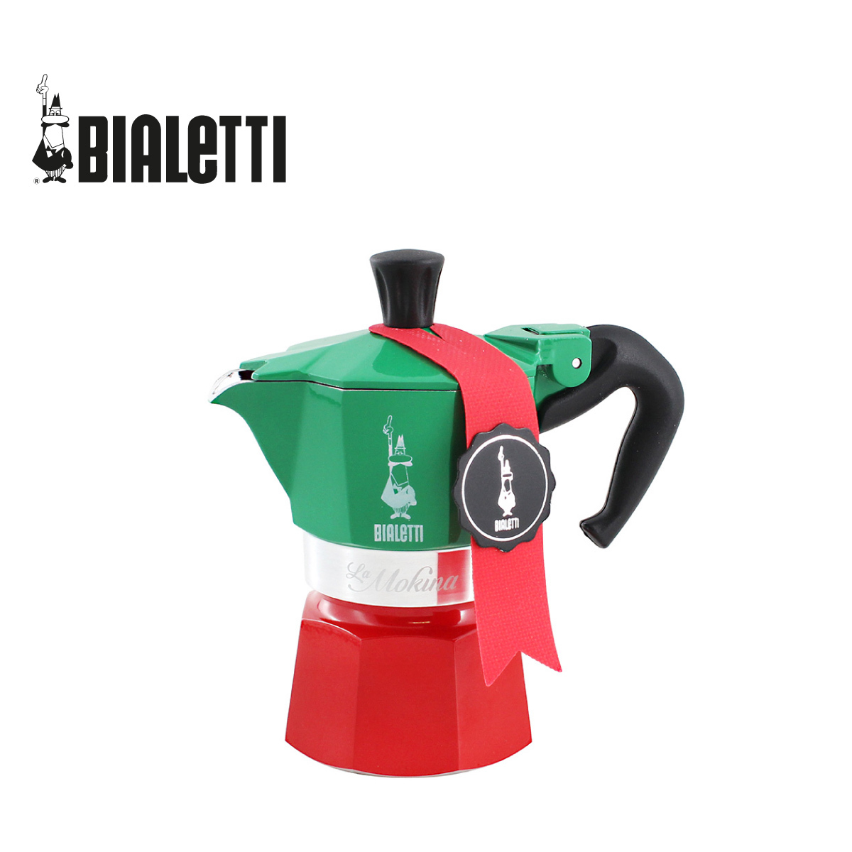 意大利 BIALETTI TRICOLOR三色旗系列 40ml 鋁質摩卡咖啡壺 -0005650