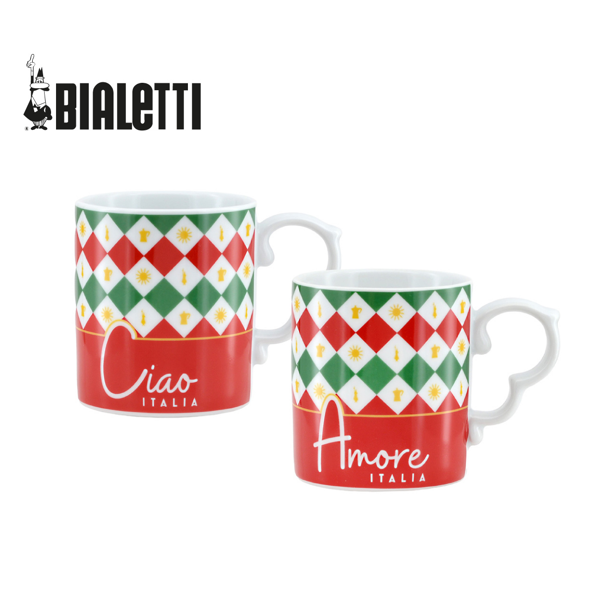 意大利 BIALETTI TRICOLOR三色旗系列 2件 300ml ESPRESSO 陶瓷杯 -TRICOL03