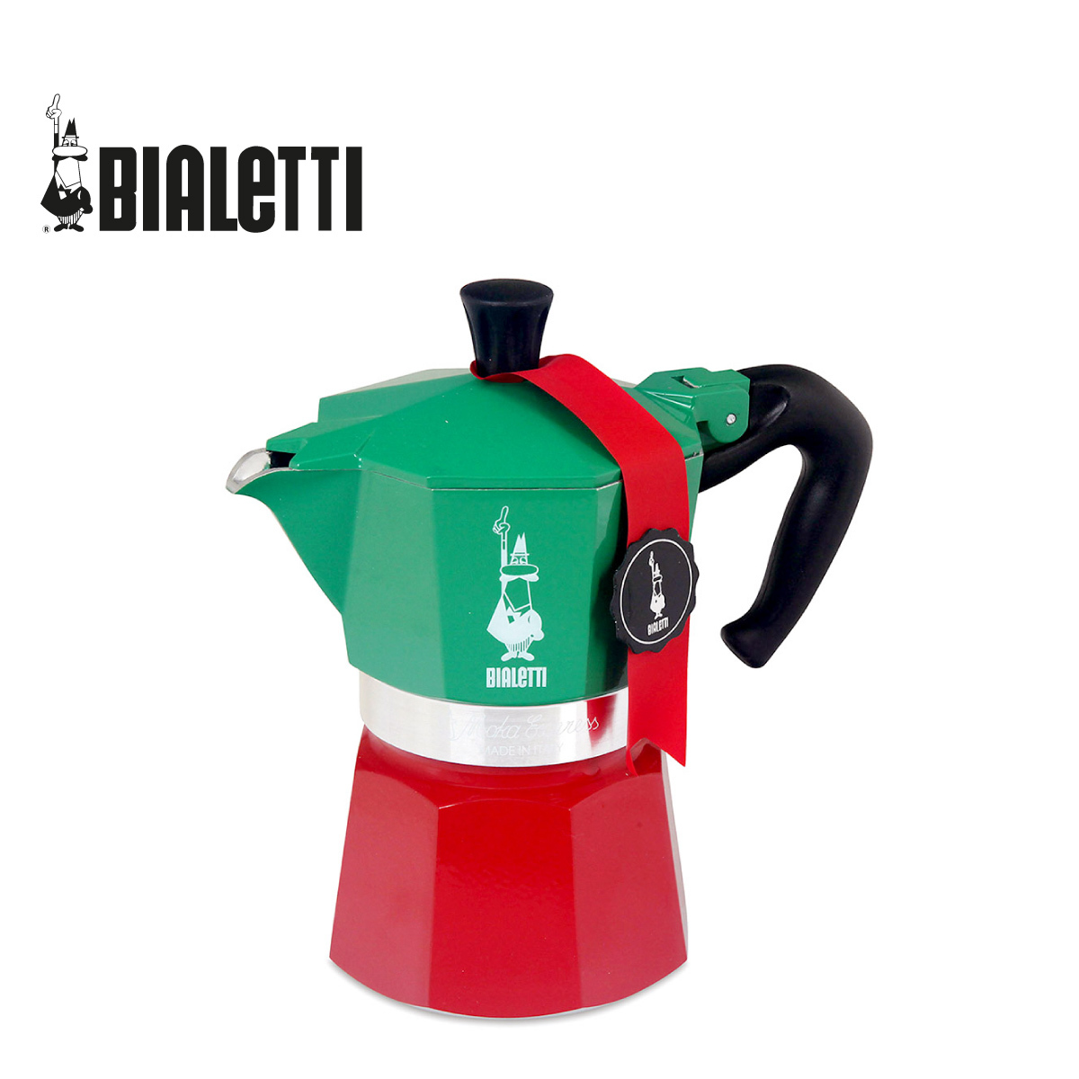意大利 BIALETTI TRICOLOR三色旗系列 3杯裝鋁質摩卡咖啡壺 -0005322NP