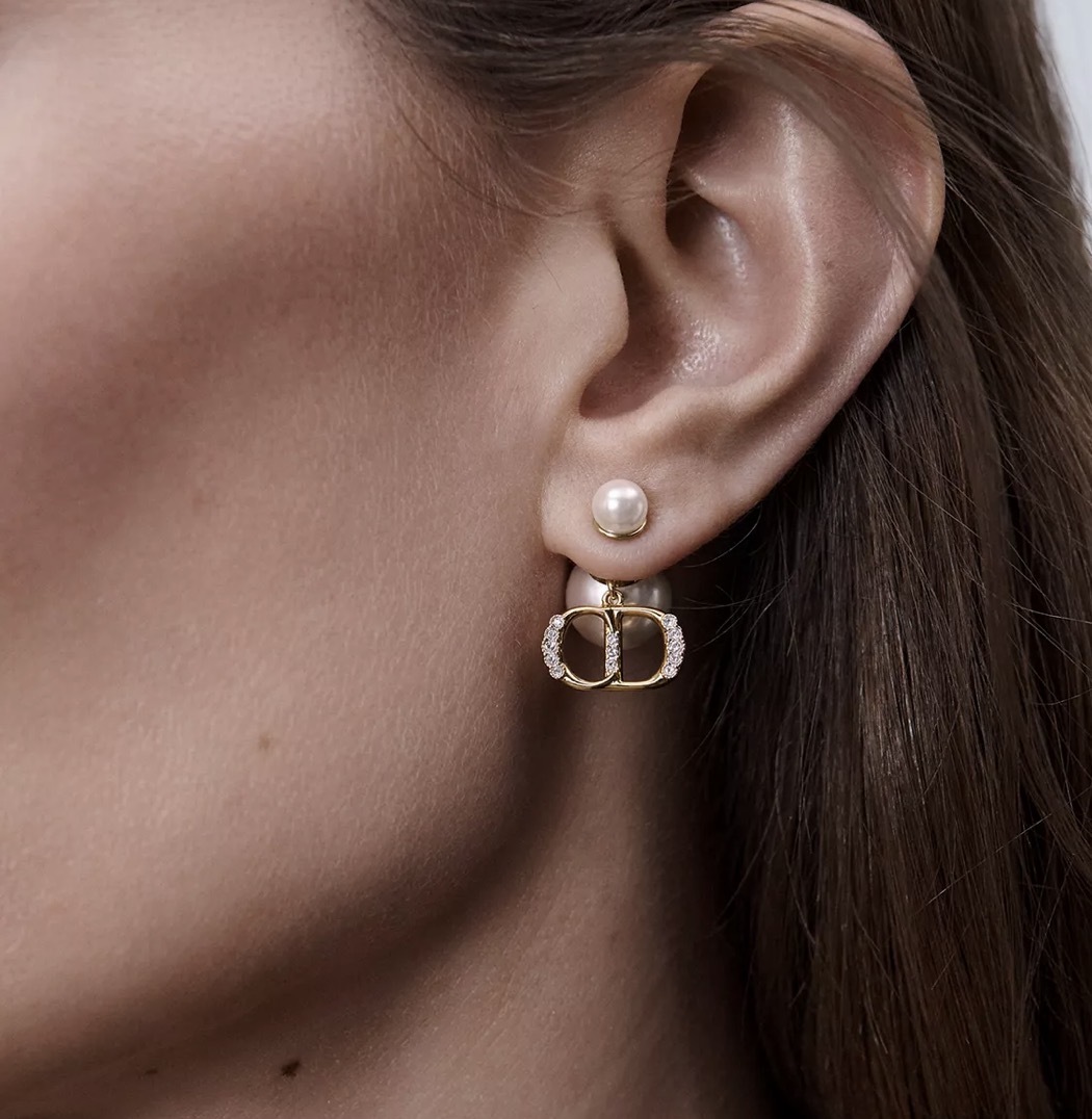 Dior Tribales Earrings 珍珠 標誌雙珠 耳環