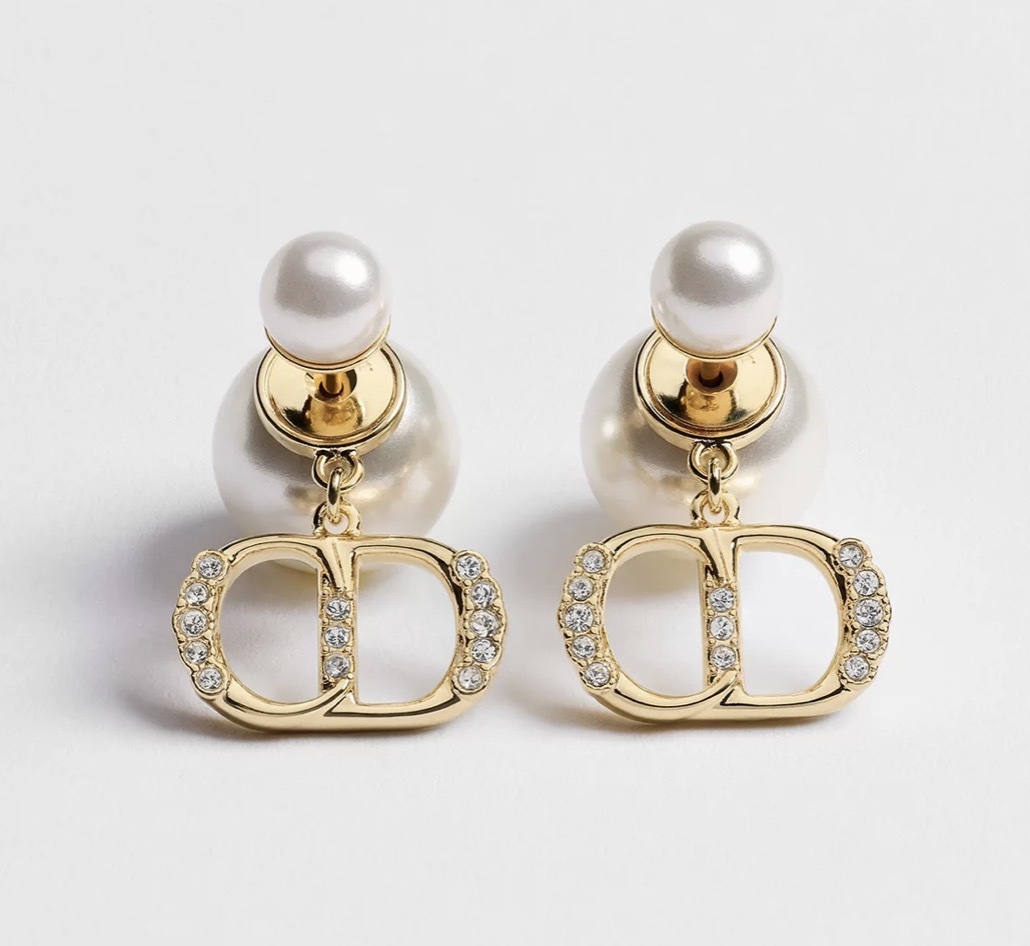 Dior Tribales Earrings 珍珠 標誌雙珠 耳環