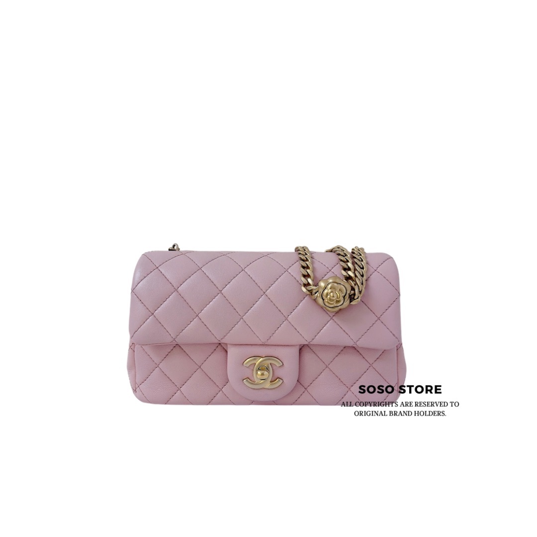 Chanel Sweet Camellia Mini Flap Bag - Pink / GHW