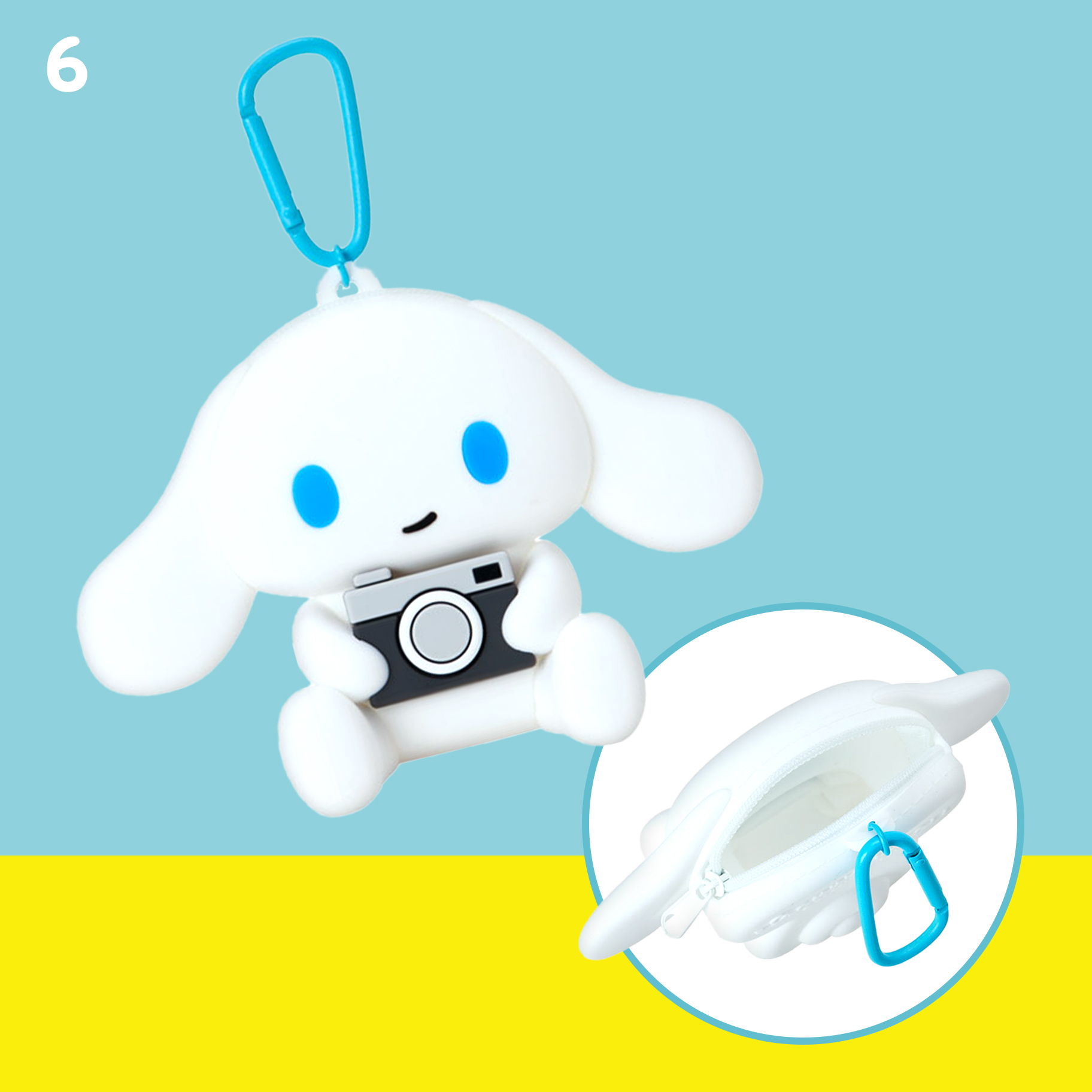日本 Sanrio I.Cinnamoroll 玉桂狗 郊遊系列 D-Cut矽膠袋連爬山扣