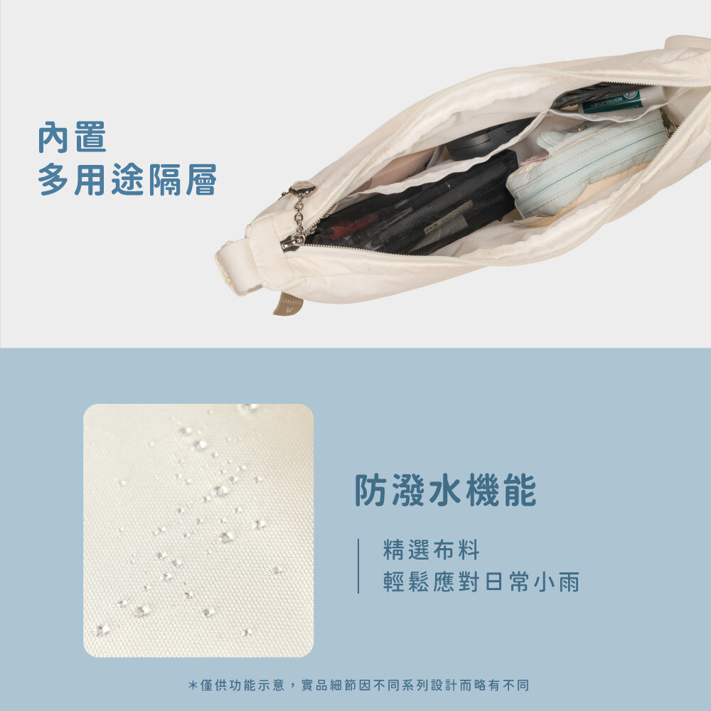 DOUGHNUT 聯名 Eclair 輕量半月包 白石