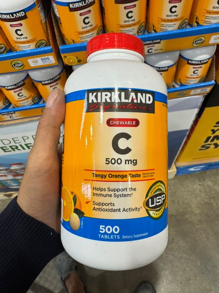 DS001 Kirkland Signature 維他命 C 500mg 柑橘風味咀嚼片500粒裝 exp: 2028.08