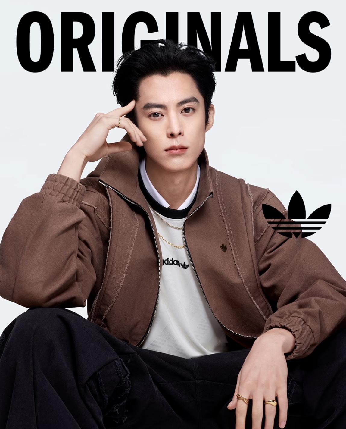 <王鶴棣同款>ADIDAS ORIGINALS 水洗做舊 解構毛邊 雙拉鏈 外套
