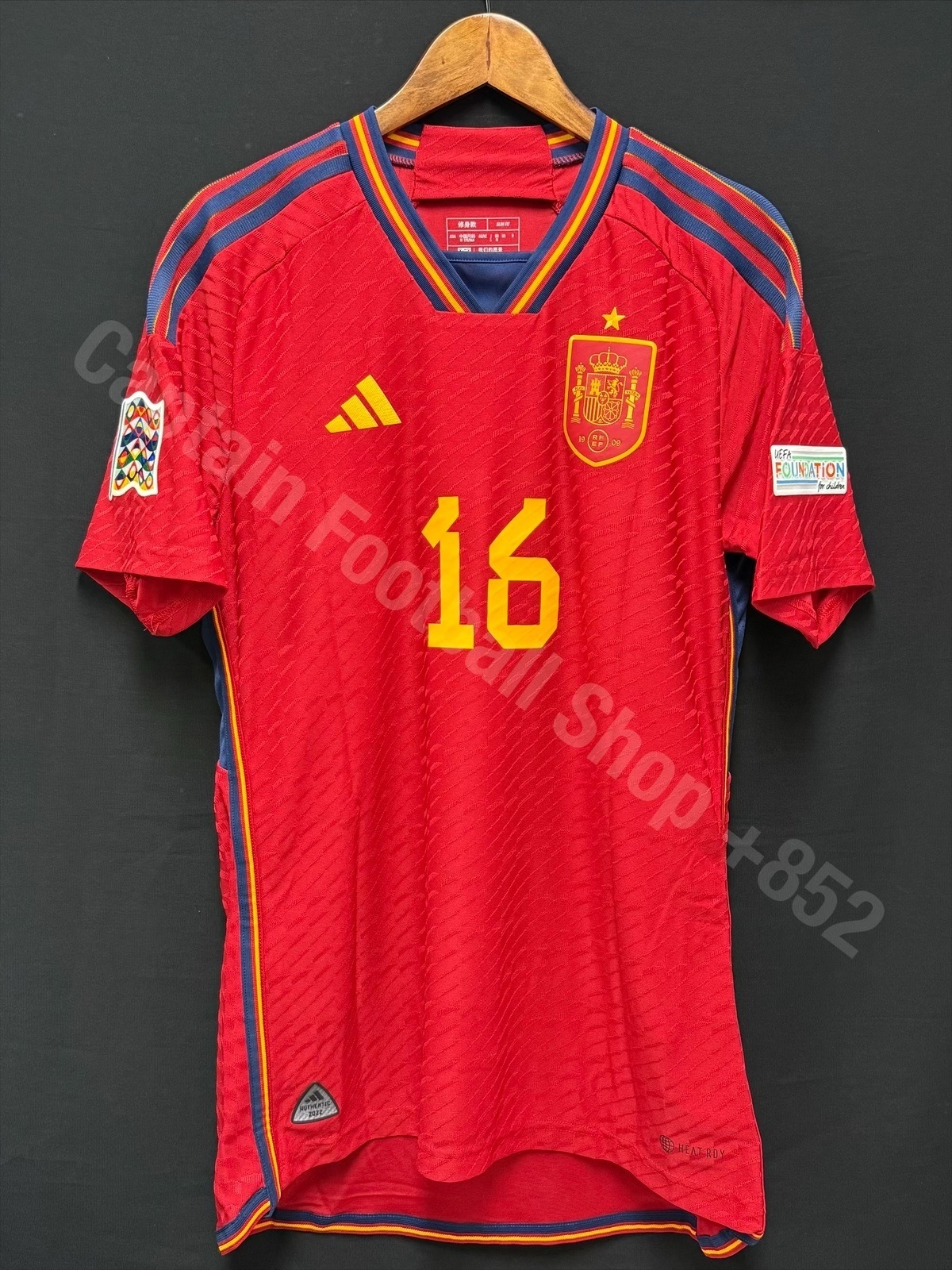 (BNWT) Spain 2023 UEFA Nations League Adidas Home Authentic Player Shirt #16 RODRIGO