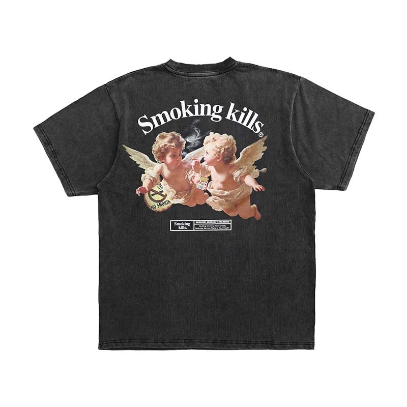 #FR2 Acid Wash Smoking Angels Tee 天使 短袖 短T 黑色 FRC4724-BK [台灣現貨]