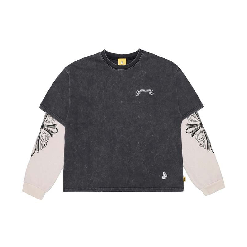 #FR2 Thermal Layered Long-sleeve Tee 十字架 假兩件 長袖 黑色 FRC4758-BK [台灣現貨]