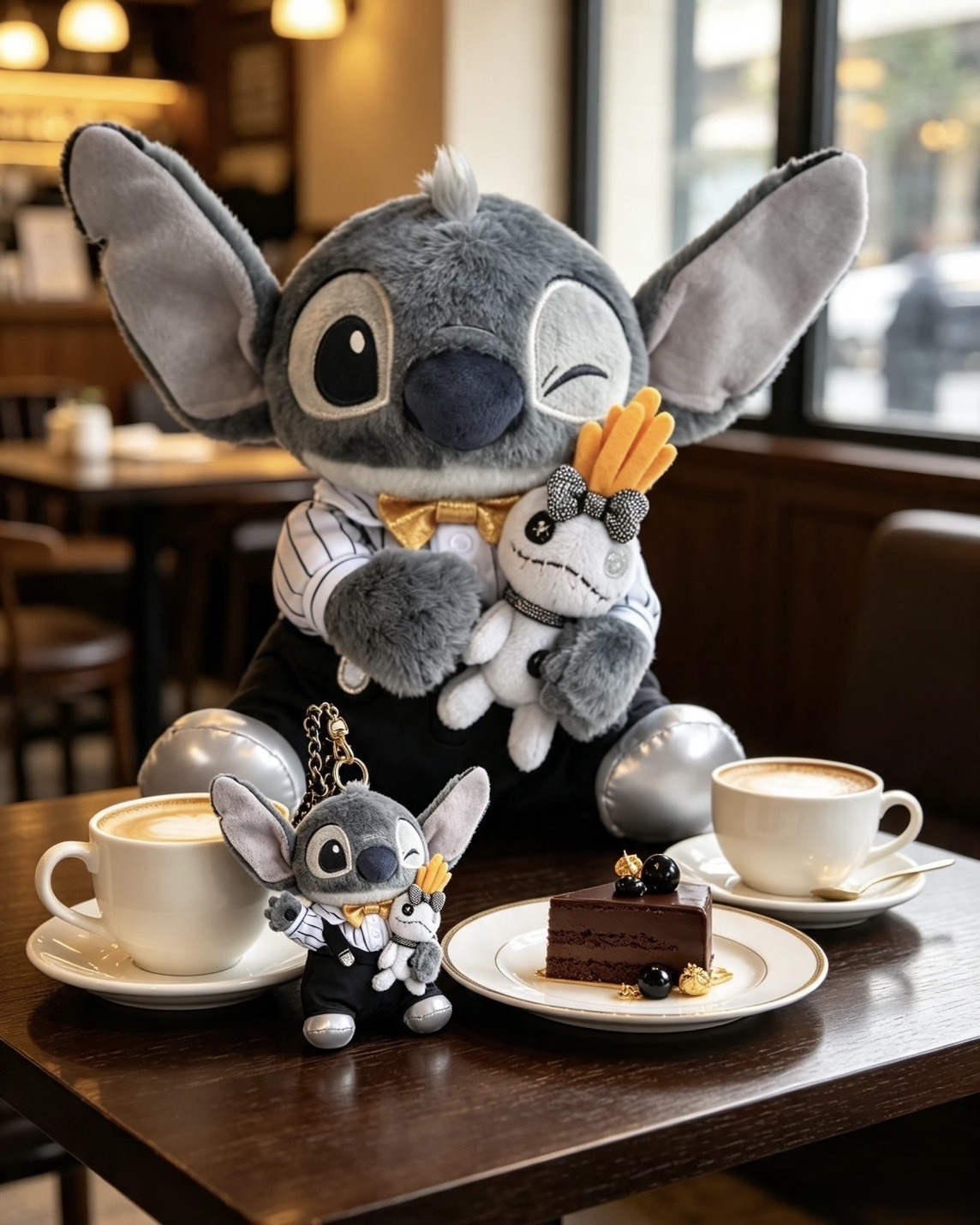 <萬聖節限定>日本 Disney Store Black Style 史迪奇 路西法 黑化系列 毛絨 鑰匙圈 娃娃 五款