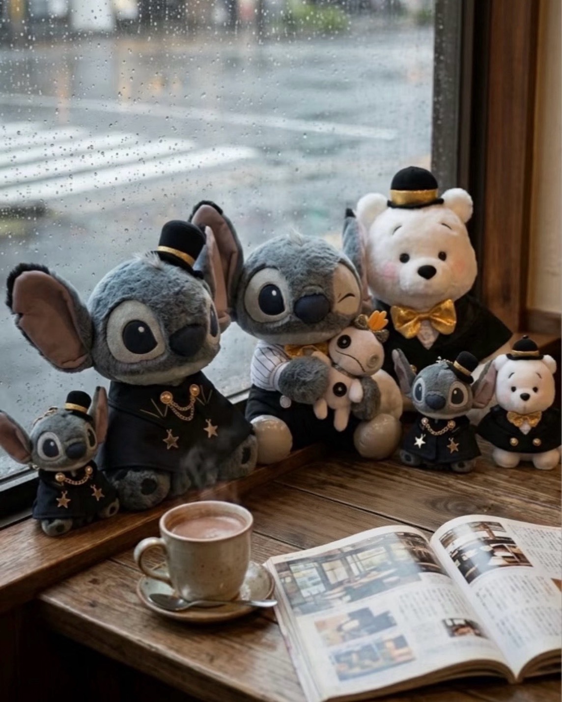 <萬聖節限定>日本 Disney Store Black Style 史迪奇 路西法 黑化系列 毛絨 鑰匙圈 娃娃 五款