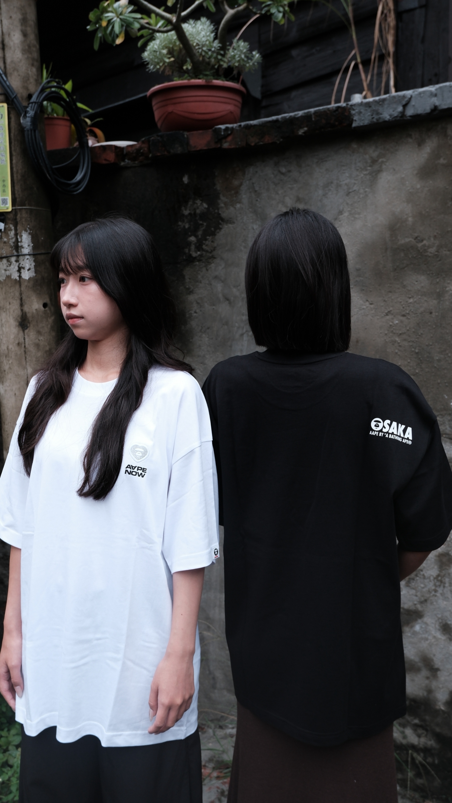 AAPE 大阪 心齋橋 限定 愛心 黑銀 / 白銀 短Tee AAPTEM10016XQ 10016