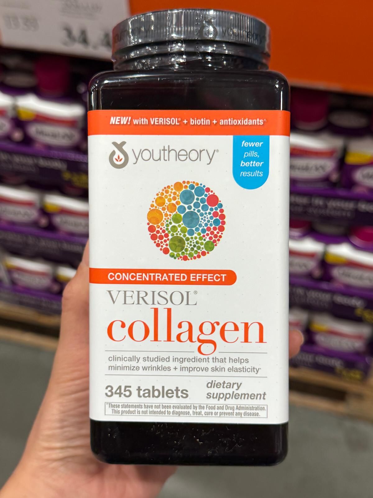 DS063 Youtheory 濃縮高效版 VERISOL® 專利生物活性胜肽膠原蛋白錠345粒 exp:2028.05