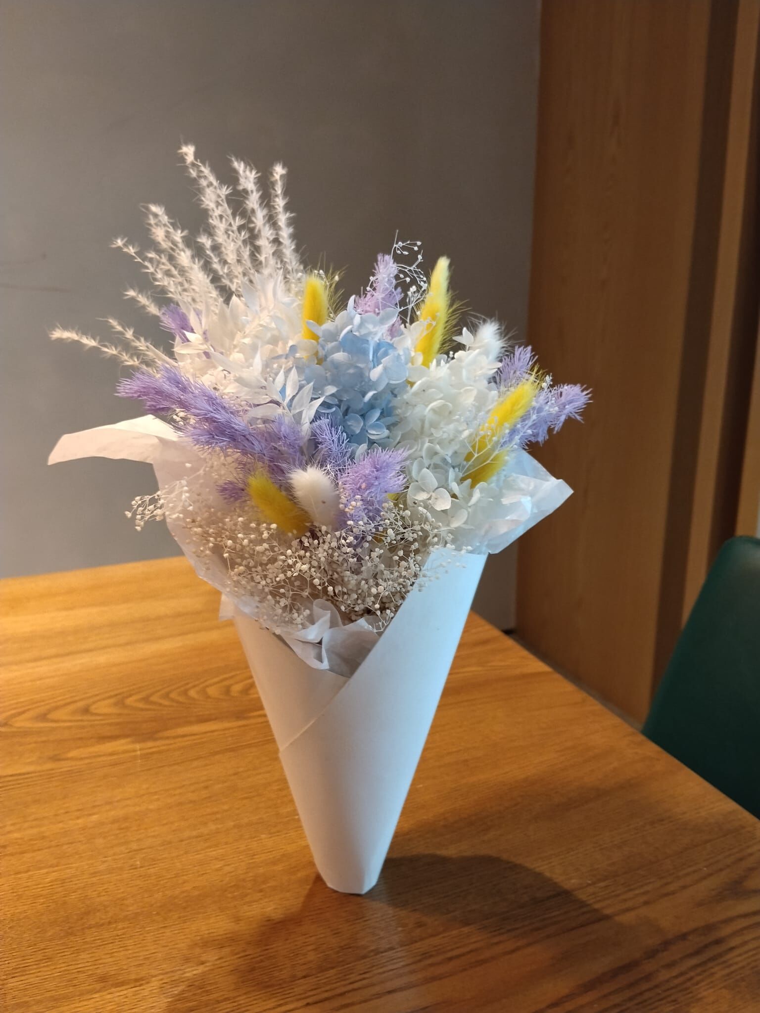永生花雪糕筒 藍色
