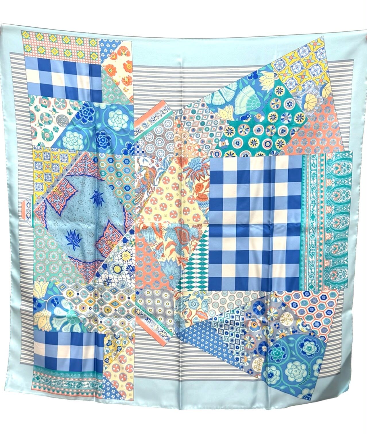 BRAND NEW HERMES SCARF 90x90cm 淺藍色SILK L'ART DU SARASA #愛馬仕披肩 #絲巾