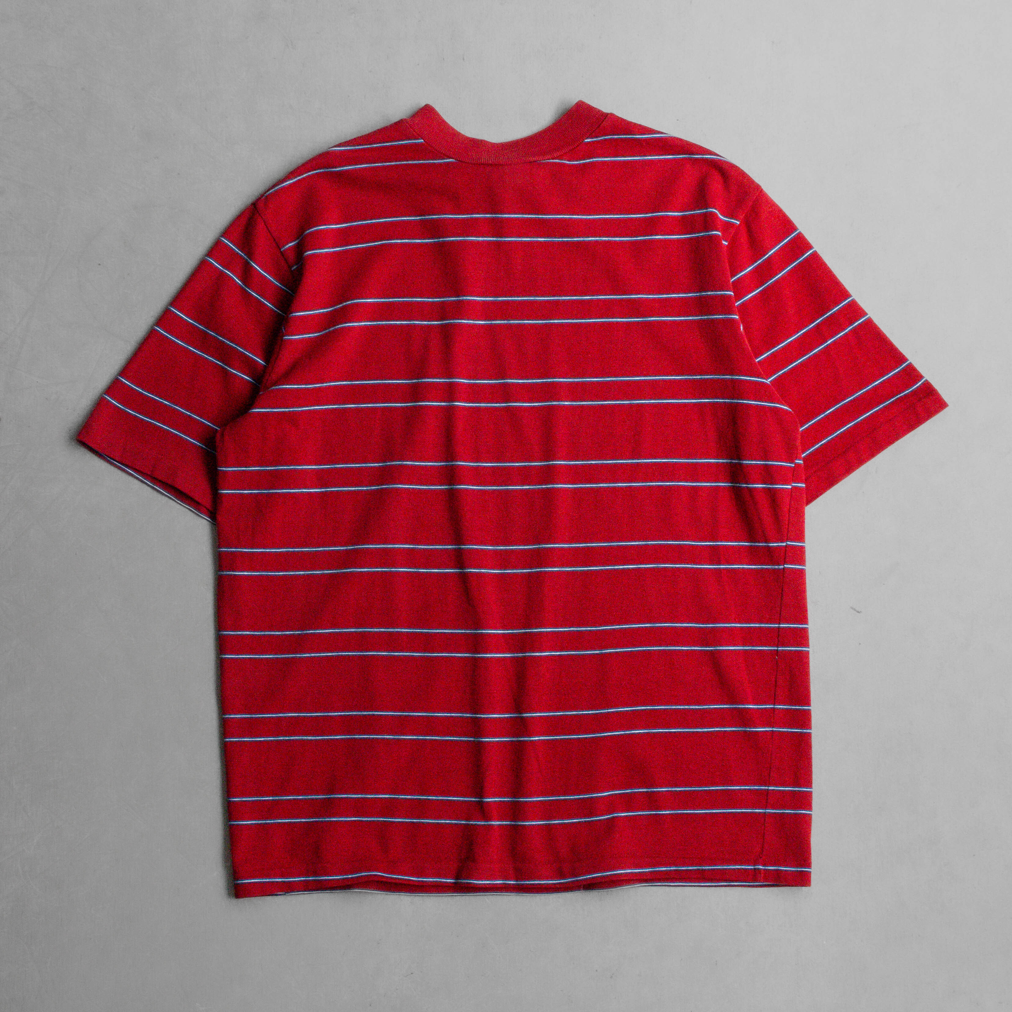 70S HANG TEN STRIPE TEE 美國製 紅色 條紋 針織 短袖 T恤 上衣