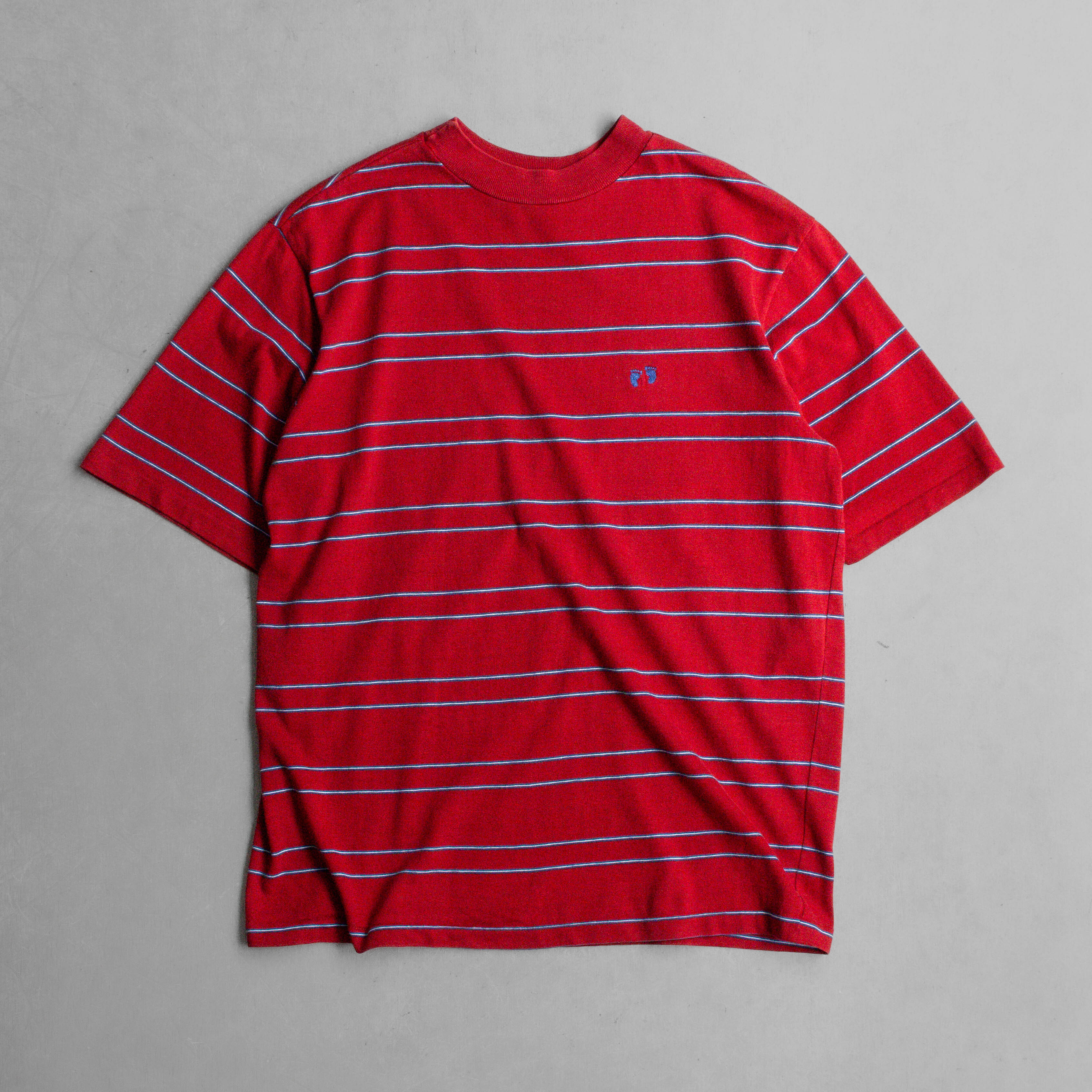 70S HANG TEN STRIPE TEE 美國製 紅色 條紋 針織 短袖 T恤 上衣