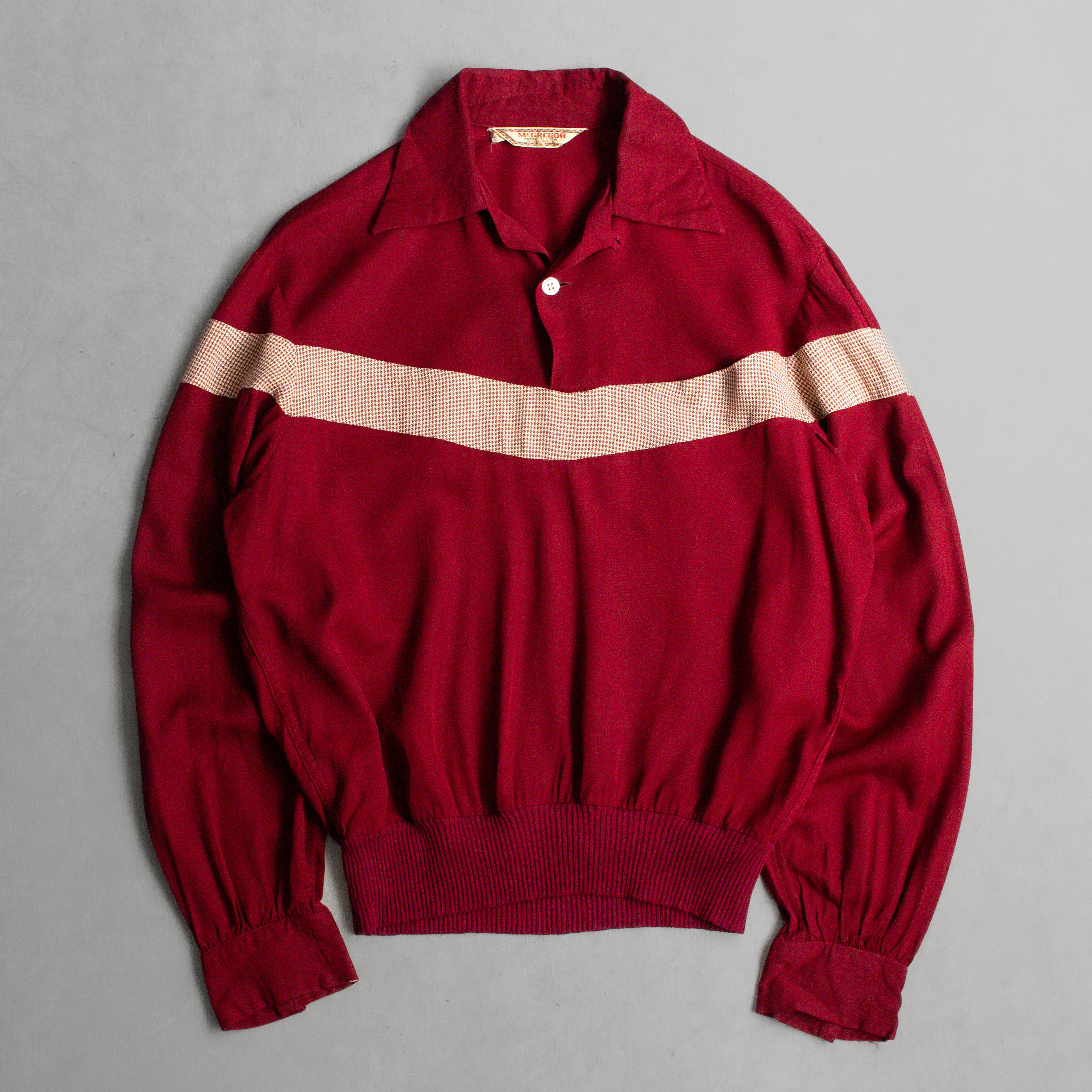 50S MCGREGOR RAYON PULLOVER SHIRT 美國製 酒紅 嫘縈 長袖 套頭襯衫