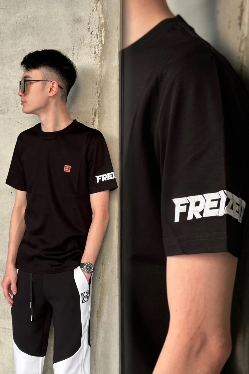 【Freizeit費瑞特】圖騰膠牌｜短袖(黑色)