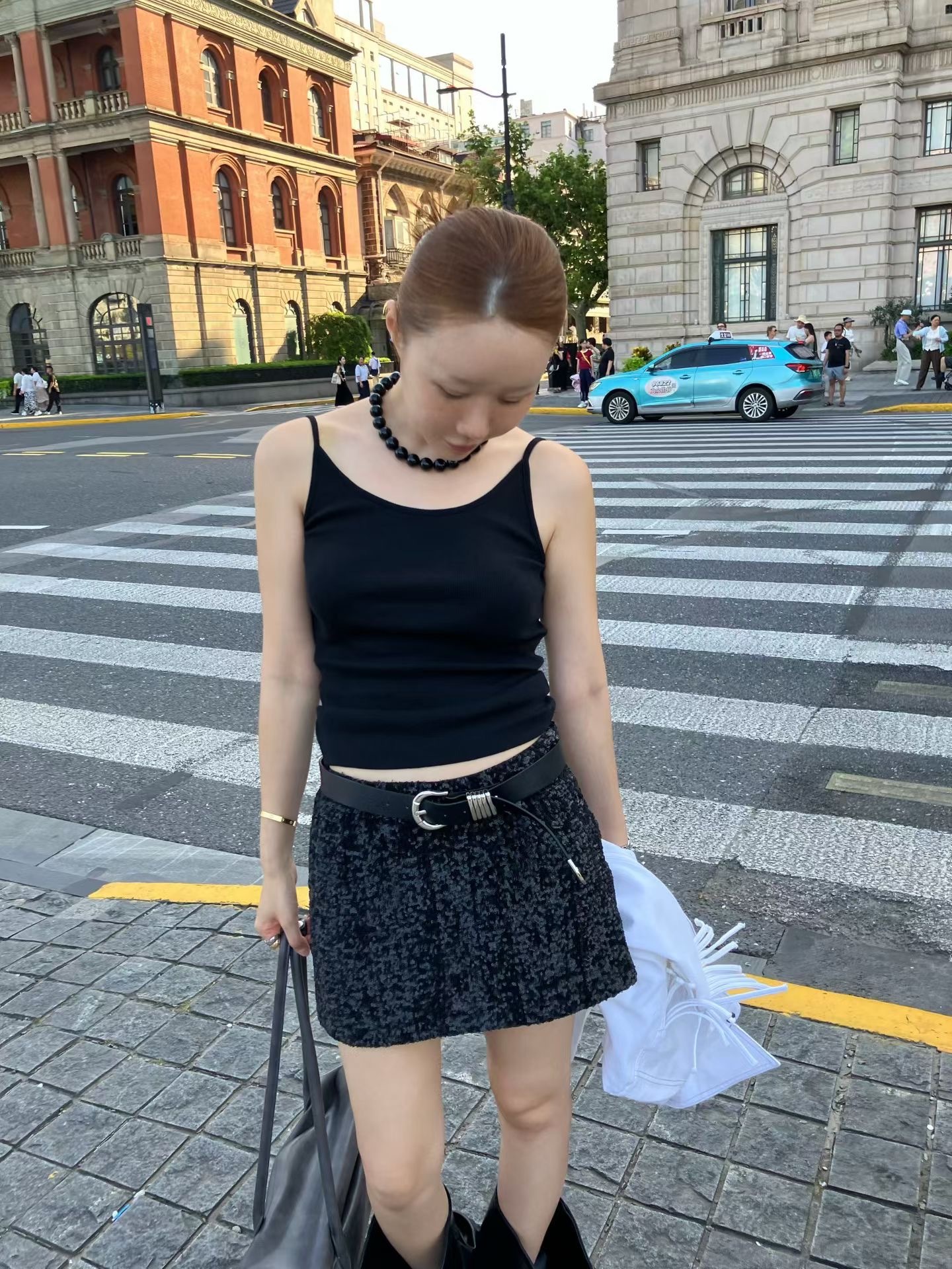 亮片迷你內安全褲短裙