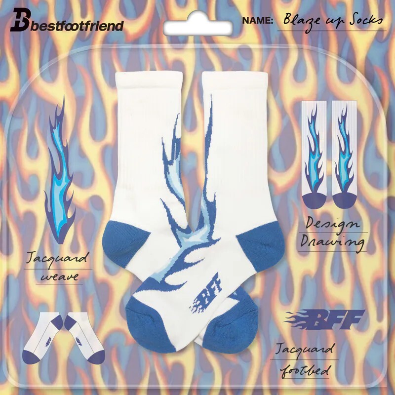 【Focus Store】現貨秒發 BFF Blaze Up"White" 白色 烈焰長襪 BF26007-WH