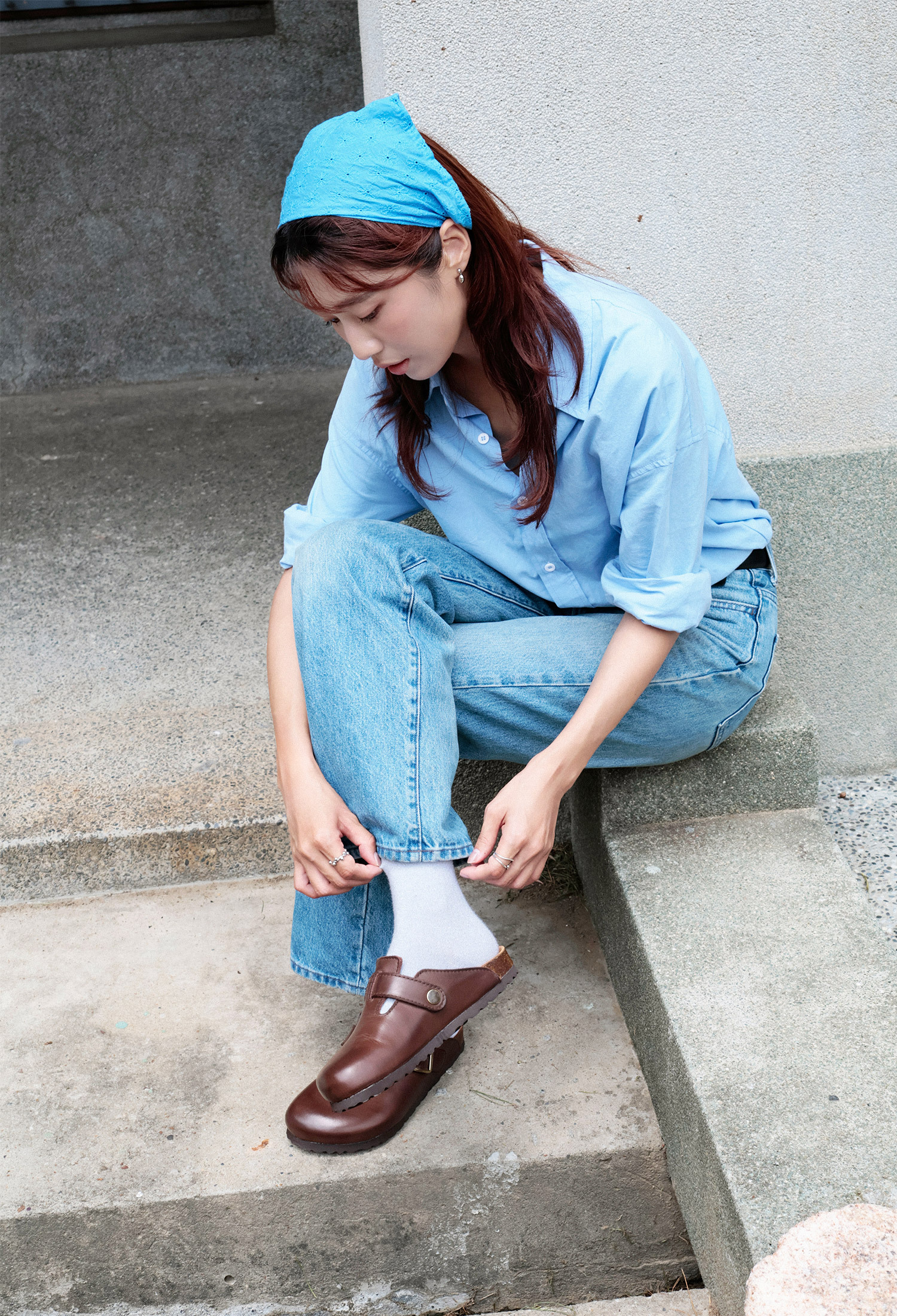 【女款】手工打蠟牛皮穆勒拖履 馬鞍棕