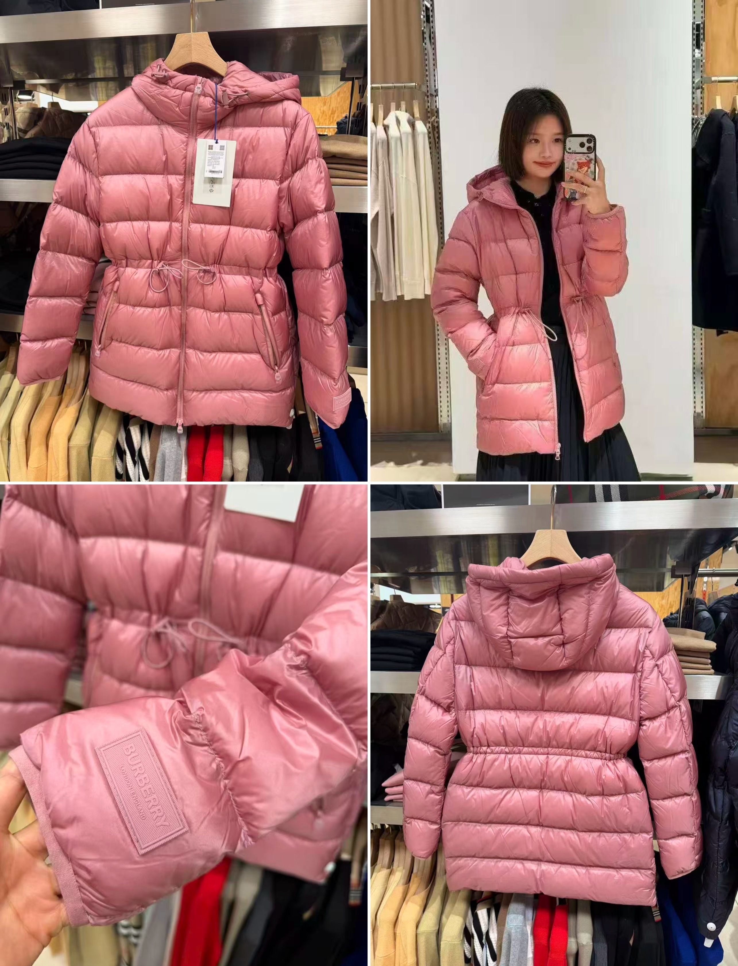 Burberry alva down coat antique pink