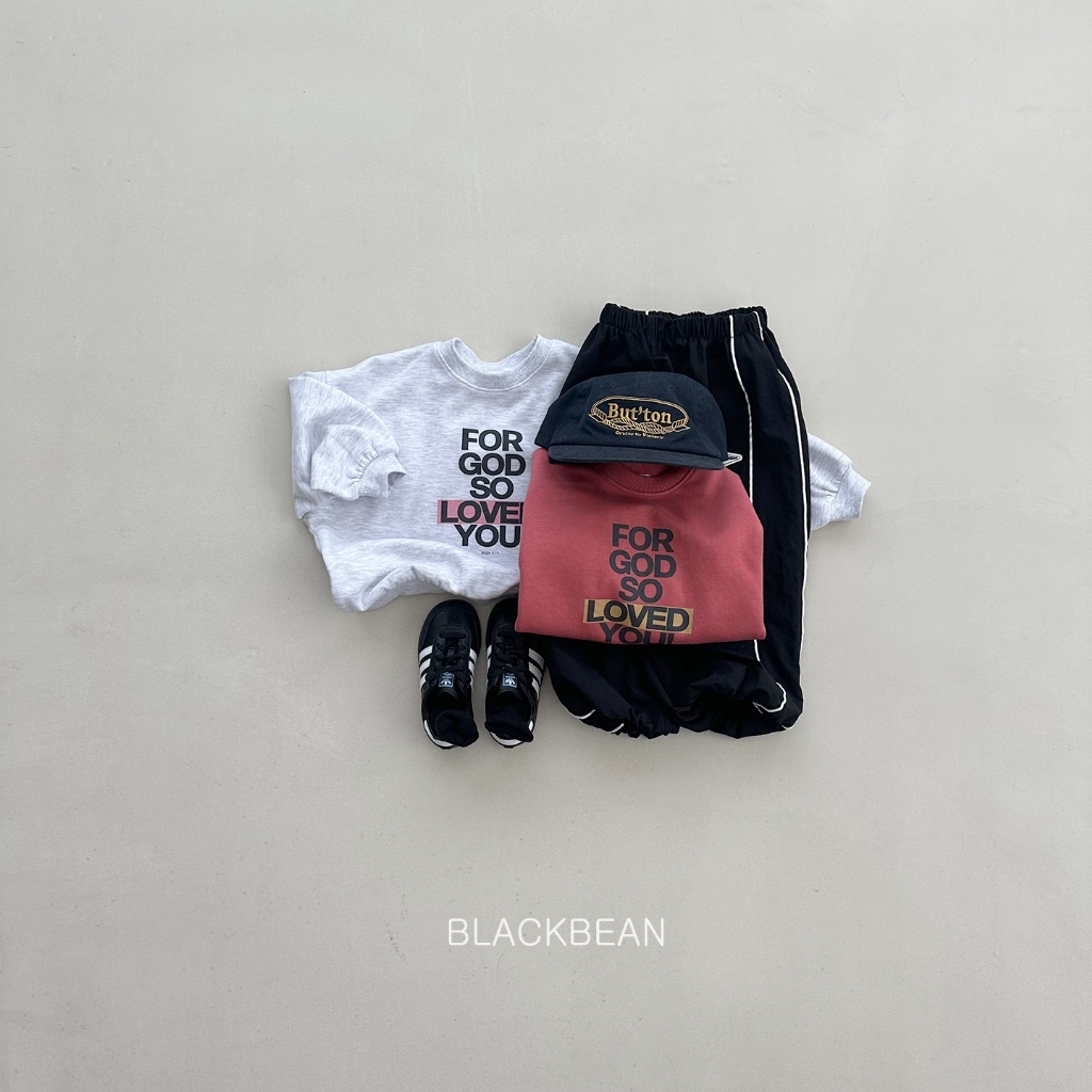 正韓秋BLACKBEAN 小童兩色SO LOVED YOU上衣