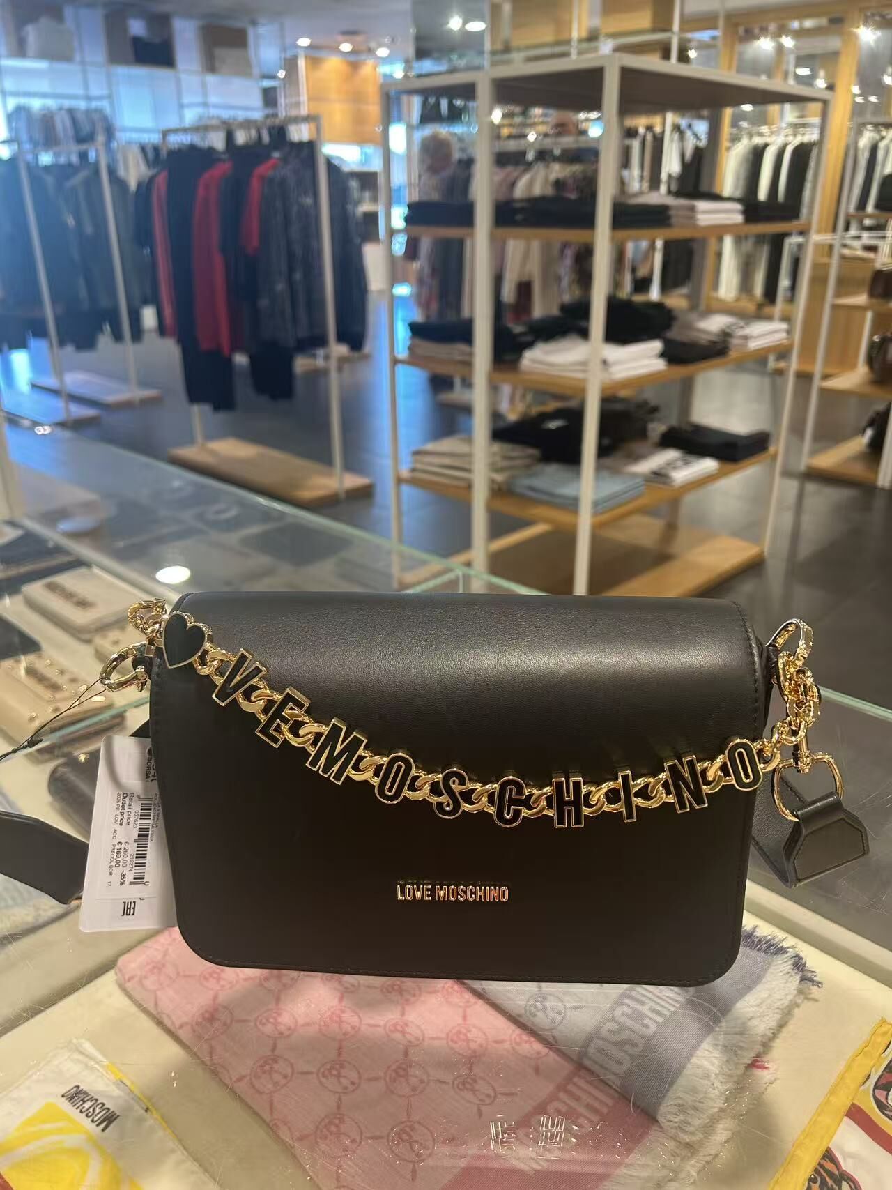 LYS02371 Love Moschino字母鏈馬鞍袋