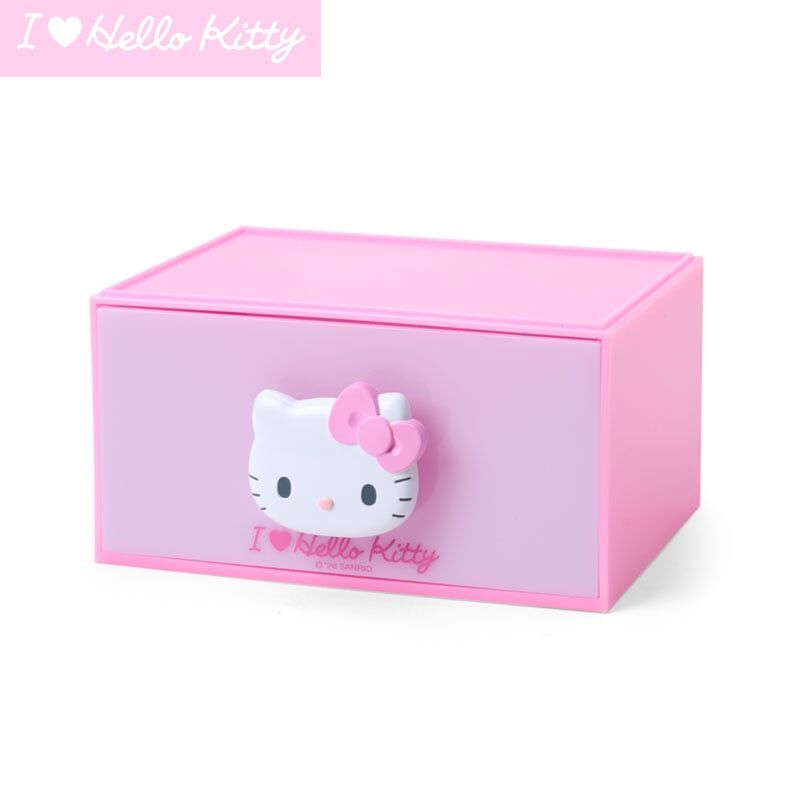 日本 Sanrio I Love Hello Kitty 文具系列 可組疊桌上櫃桶