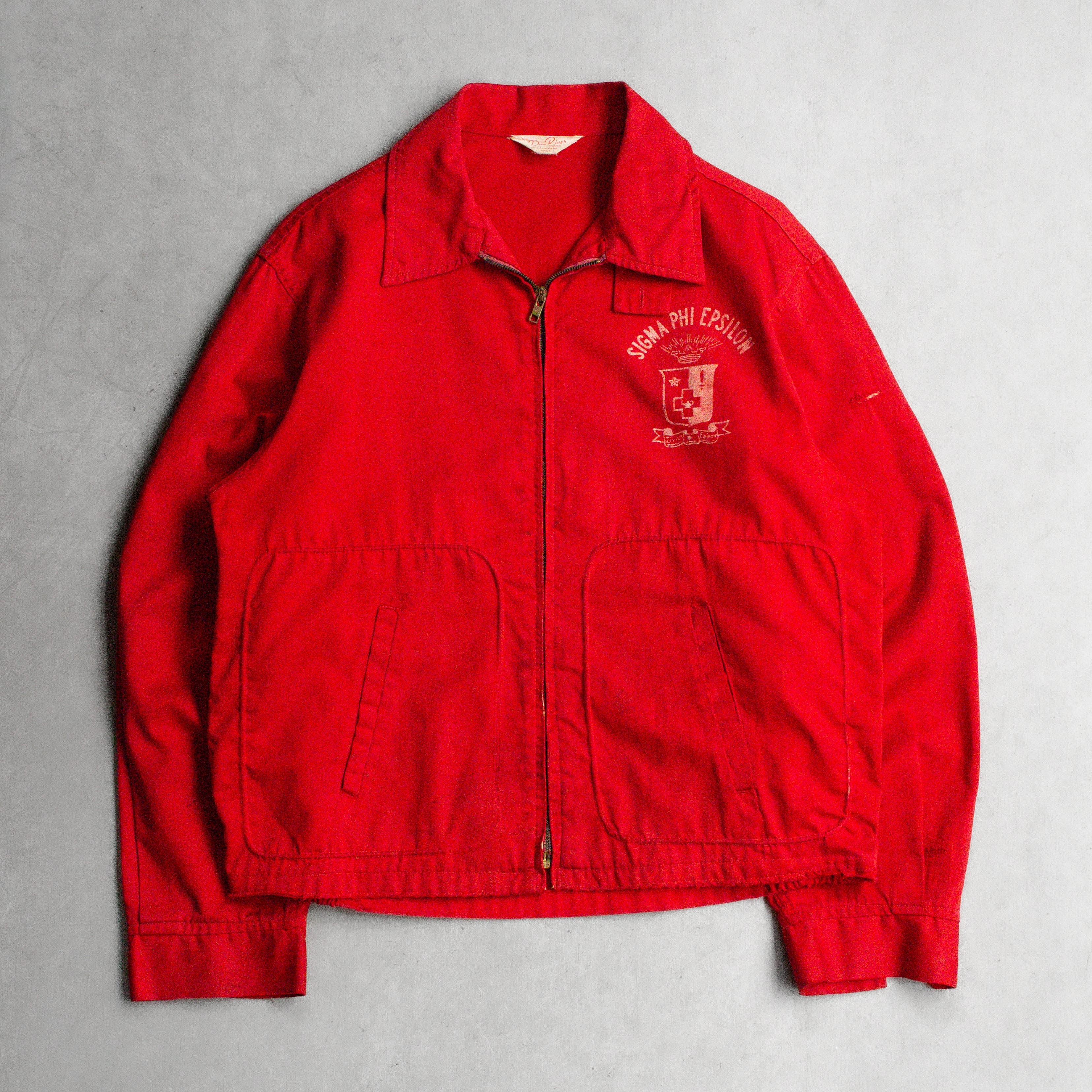 50S DAN RIVER UNIVERSITY JACKET 美國製 紅色 大學 校園 外套