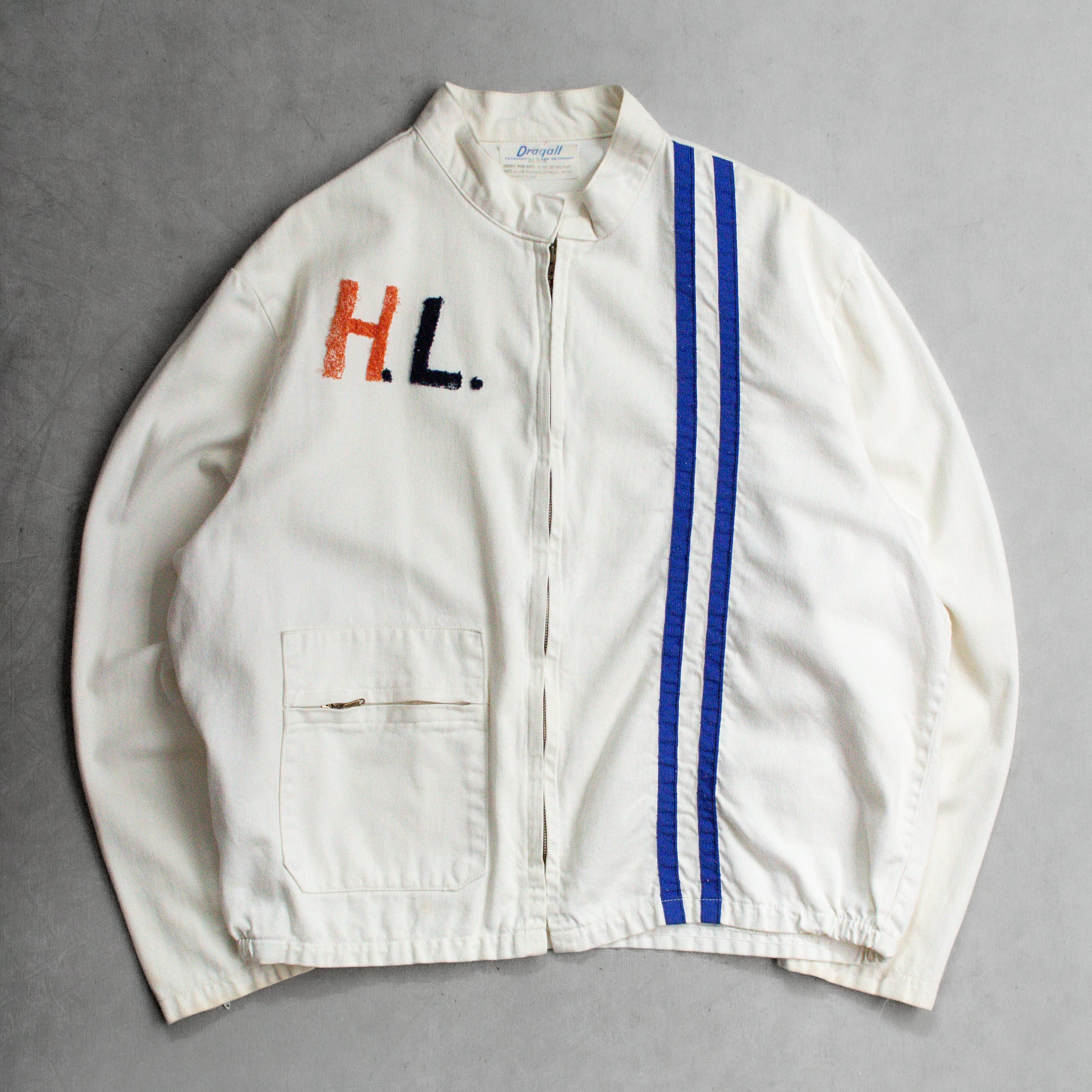 60S DRAQALL RACING JACKET 美國 白色 條紋 賽車 外套