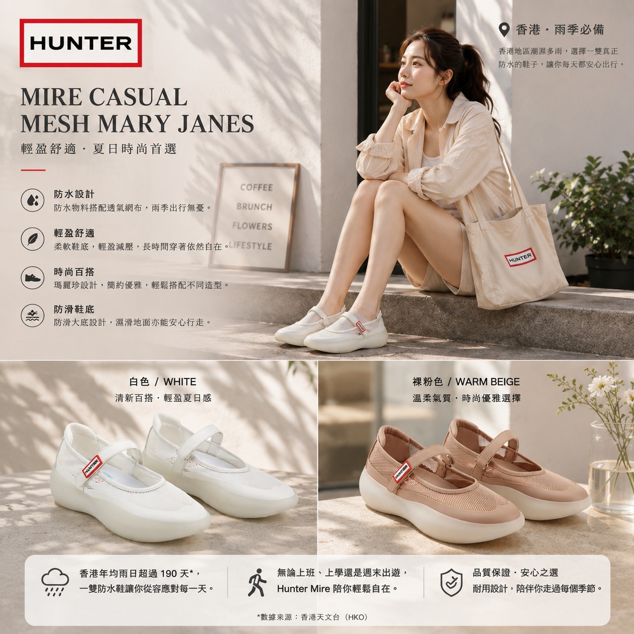 【預購】Hunter Mire Mary Janes H082181 女裝休閒網面鞋