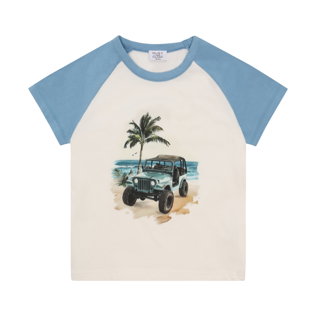 〖 Hust & Claire 〗藍色拼袖吉普車上衣
